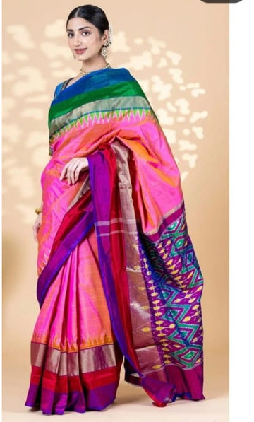 Pochampally-ikkat-Silk-Pink-weavesarees.com